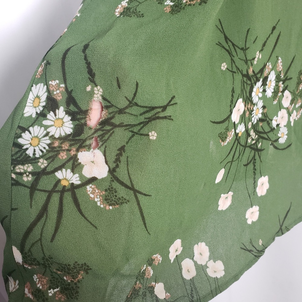 Reformation Dress Size 12 Evelyn Green Floral One Shoulder Maxi Gown ~ FLAWED - Picture 9 of 16